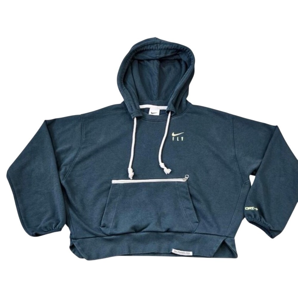 Nike Standard Issue Pullover Hoodie Dri-FIT Dark Blue Logo‎ Drawstring XS Men's